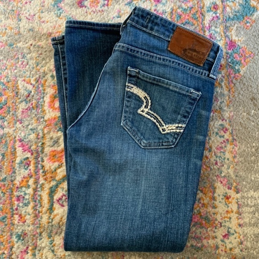 Big Star Rikki Low Rise Fit Medium Wash stretch ankle Crop Jeans 27
